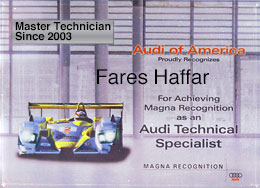 Certified Audi Master Technician | European Auto Hause